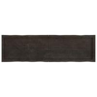 Tafelblad natuurlijke rand 140x40x(2-6)cm eikenhout donkerbruin - thumbnail