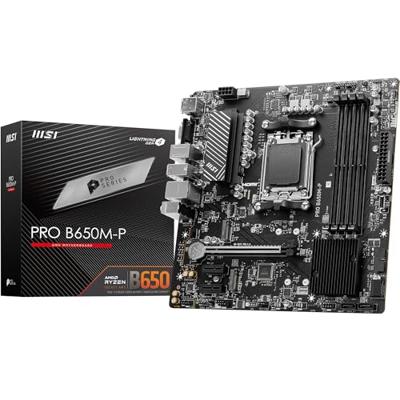MSI pro b650m-p socket am5 moederbord (zwart, raid, 2.5 gb-lan, sound, µatx)