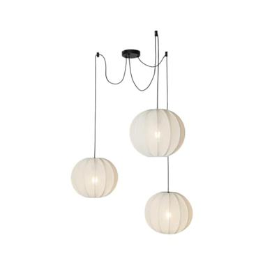 QAZQA Japandi hanglamp wit zijden 30cm 3-lichts - Plu QAZQA Japandi hanglamp wit zijden 30cm 3-lichts - Plu