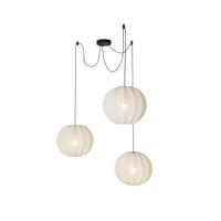 QAZQA Japandi hanglamp wit zijden 30cm 3-lichts - Plu - thumbnail