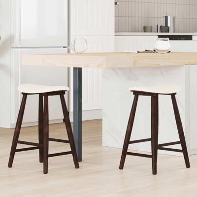 Eettafelstoelen 2 pcs Licht Bruin 46 x 37 x 63 cm