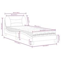 Bed met matras stof donkergrijs 90x200 cm - thumbnail