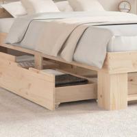 Bedframe met hoofdeinde Bruin 135 x 190 cm Massief grenenhout - thumbnail