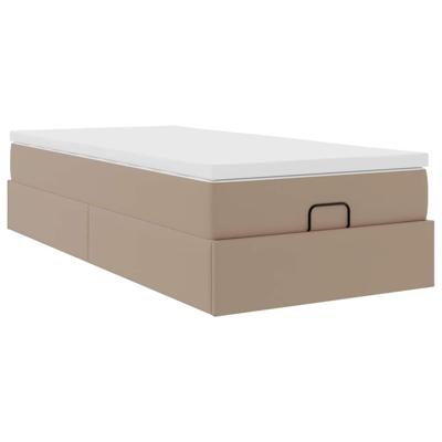 Ottoman bed met matras 80x200 cm kunstleer cappuccinokleurig
