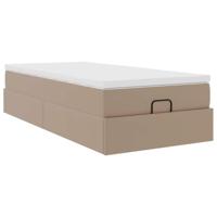 Ottoman bed met matras 80x200 cm kunstleer cappuccinokleurig - thumbnail
