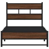 Bedframe zonder matras metaal bruin eikenkleurig 100x200 cm - thumbnail