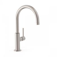 Wastafelmengkraan Tres Study Exclusive 32,4 cm met Hendel Uitloop Gebogen Rond RVS - thumbnail