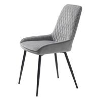 Nordic Home Bernt eetkamerstoel - velvet - grijs - thumbnail