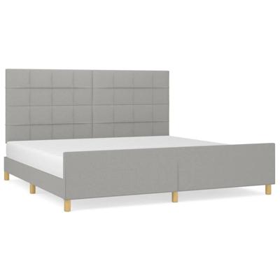 Bedframe zonder matras stof lichtgrijs 200x200 cm
