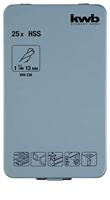 kwb 422544 HSS Metaal-spiraalboorset 25-delig 1 mm, 13 mm DIN 338 Cilinderschacht 25 stuk(s) - thumbnail