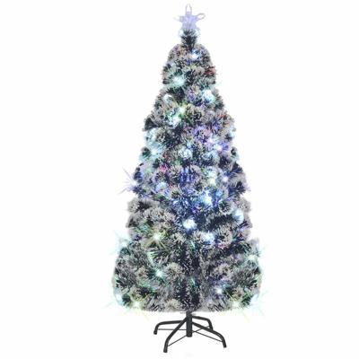 vidaXL Kunstkerstboom met standaard/LED 150 cm glasvezel