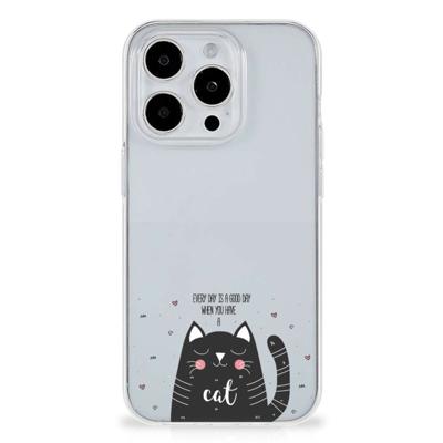 iPhone 15 Pro Max Telefoonhoesje met Naam Cat Good Day iPhone 15 Pro Max Telefoonhoesje met Naam Cat Good Day