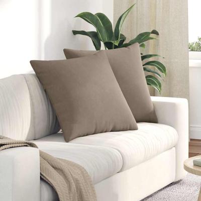 VidaXL Sofa kussens 2 stuks taupe 80 x 80 cm stof