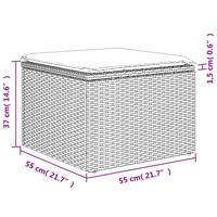 6-delige Loungeset met kussens poly rattan bruin - thumbnail