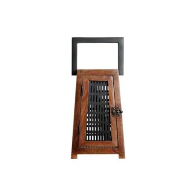 Kaarshouder DKD Home Decor Zwart Natuurlijk Metaal Mangohout 15 x 15 x 26 cm