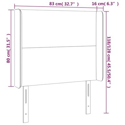 Hoofdbord LED 83x16x118/128 cm kunstleer cappuccinokleurig - thumbnail