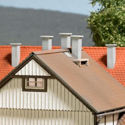 Busch 7750 H0 Mini 6-delige set: Schoorstenen Bouwpakket