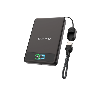 BMX SolidSafe solid-state Qi2 magnetic powerbank (5.000 mah/20W) - Black BMX SolidSafe solid-state Qi2 magnetic powerbank (5.000 mah/20W) - Black