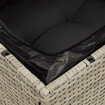 4-delige Loungeset met kussens poly rattan lichtgrijs - thumbnail