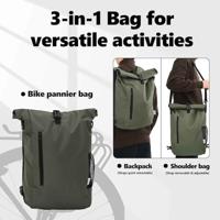 VidaXL Fietstas olijfgroen 31 x 13 x 58 cm polyester - thumbnail