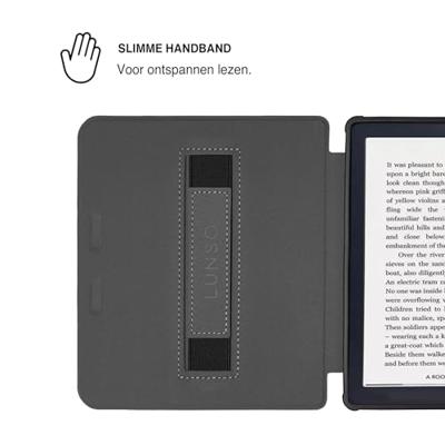 Lunso Kobo Libra Colour hoesje (7 inch) - Vegan Saffiano Leren Sleep Cover - Yellow Wave