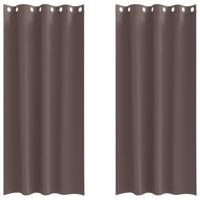 VidaXL Zwart-out gordijnen met ringen 2 pcs donkerbruin 260 x 140 cm - thumbnail