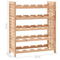 VidaXL Wijnrek voor 25 flessen 63x25x73 cm massief walnotenhout - thumbnail