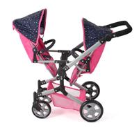 Tweeling Poppenwagen Linus Duo - Confetti Pink - thumbnail