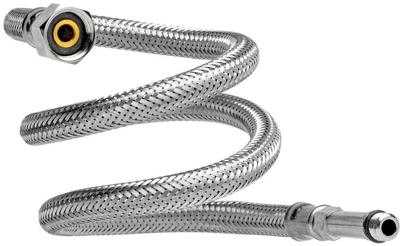 Flexibele aansluitslang - rvs gevlochten - binnendraad x buitendraad - 3/8 x M10(lang) - DN8 - lengte 50cm