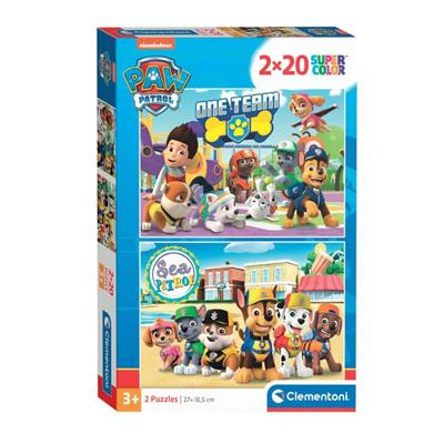 Clementoni legpuzzel super color paw patrol, 2x20st. Clementoni legpuzzel super color paw patrol, 2x20st.