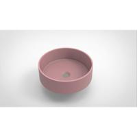 Arcqua Case waskom - 40x40cm - Rond - Cast marble Roze Mat WAS404260 - thumbnail