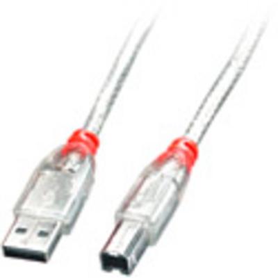 Kabel USB A naar USB B LINDY 41753 Wit Transparant
