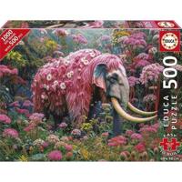 Puzzel - EDUCA - Bloemenolifant - 500 stukjes - Dierenthema - Voor kinderen vanaf 10 jaar - thumbnail