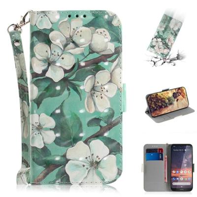 3D gekleurde tekening aquarel bloem patroon horizontale Flip lederen case voor Nokia 3 2 met houder & card slots & portemonnee 3D gekleurde tekening aquarel bloem patroon horizontale Flip lederen case voor Nokia 3 2 met houder & card slots & portemonnee