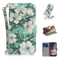 3D gekleurde tekening aquarel bloem patroon horizontale Flip lederen case voor Nokia 3 2 met houder & card slots & portemonnee - thumbnail