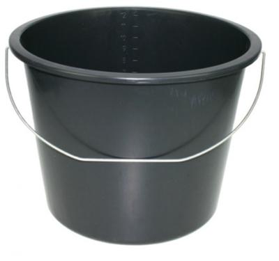 Emmer 12 L met stalen hengsel zwart (set van 2)