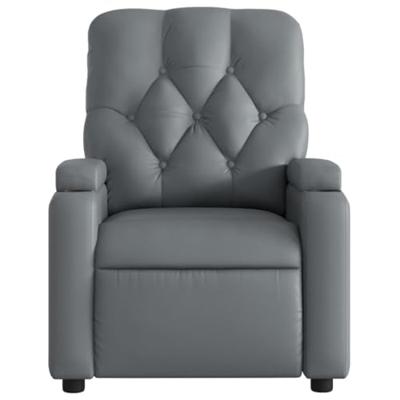 Fauteuil verstelbaar kunstleer grijs