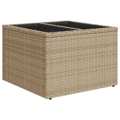 8-delige Loungeset met kussens poly rattan beige