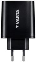 Varta 57958101401 Wall Charger inclusief USB type C-kabel, 3 USB-aansluitingen: 1x USB-type C 3.0A en 2x USB a 2,4A shared, Zwart - thumbnail