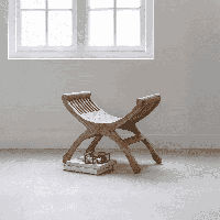 MUST Living Kruk 'Cleopatra' Teakhout, 53cm - thumbnail