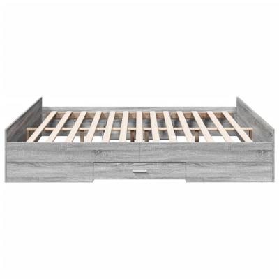 Bedframe met lades bewerkt hout grijs sonoma eiken 180x200 cm