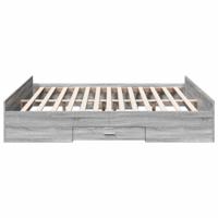 Bedframe met lades bewerkt hout grijs sonoma eiken 180x200 cm - thumbnail