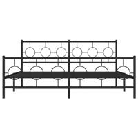 Bedframe met hoofd- en voeteneinde metaal zwart 183x213 cm - thumbnail