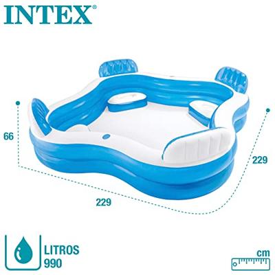 Intex opblaasbaar zwembad met opblaasstoeltjes - thumbnail