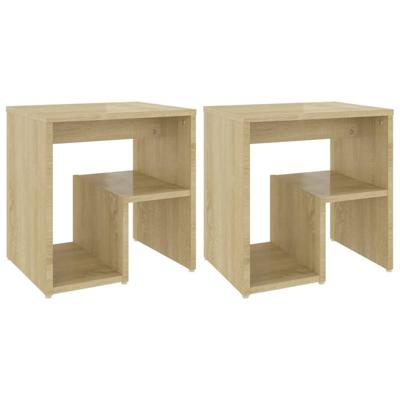 VidaXL Nachtkastjes 2 st 40x30x40 cm bewerkt hout sonoma eikenkleurig VidaXL Nachtkastjes 2 st 40x30x40 cm bewerkt hout sonoma eikenkleurig