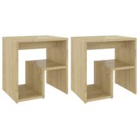 VidaXL Nachtkastjes 2 st 40x30x40 cm bewerkt hout sonoma eikenkleurig - thumbnail
