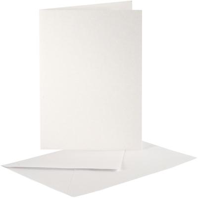 Creativ Company Parelmoer kaarten en enveloppen, afmeting kaart 10,5x15 cm, afmeting envelop 11,5x16,5 cm, crème, 10 set/ 1 doos