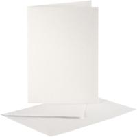 Creativ Company Parelmoer kaarten en enveloppen, afmeting kaart 10,5x15 cm, afmeting envelop 11,5x16,5 cm, crème, 10 set/ 1 doos - thumbnail