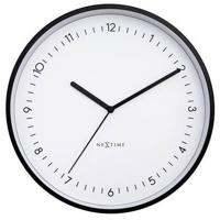 NeXtime - Wandklok 30cm - Stil - Zwart|Wit - Aluminium - Berlin - thumbnail