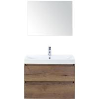 Maxx XL Badmeubelset 80 cm - Tabacco - Wastafel Just 1 Kraangat met Spiegel - thumbnail